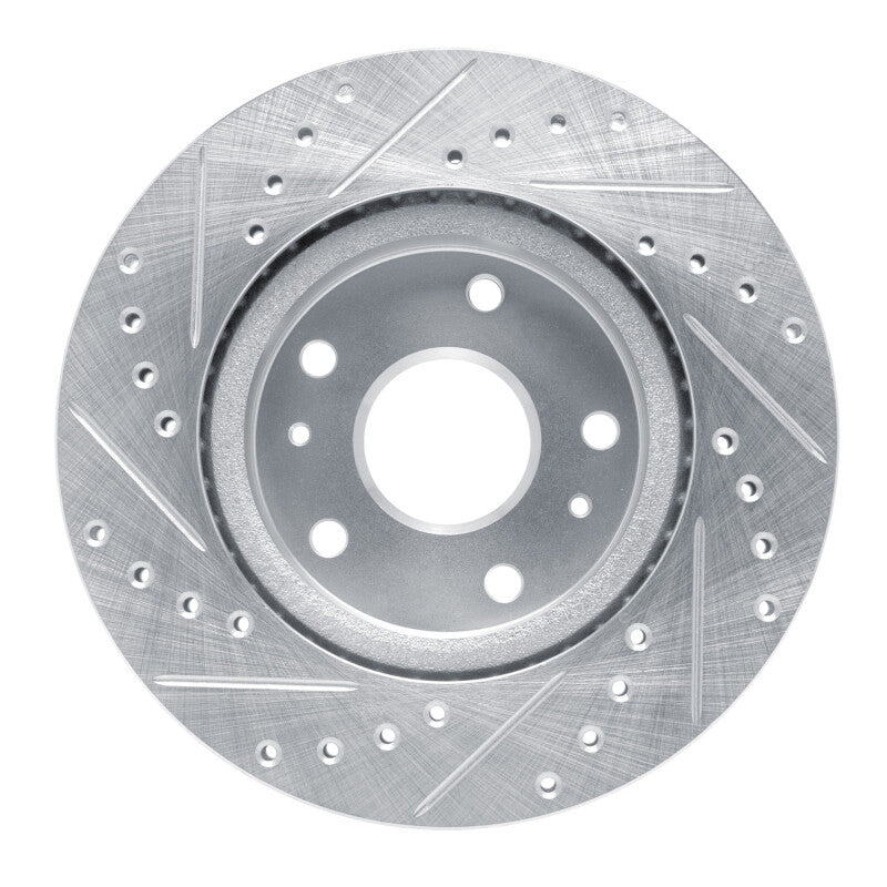 R1 Concepts R1 88-89 Chevrolet C3500 Front Right Drilled & Slotted Silver Brake Rotor