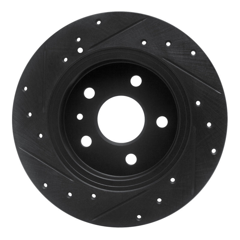 R1 Concepts R1 16-23 Chevrolet Cruze Rear Right Drilled & Slotted Black Brake Rotor