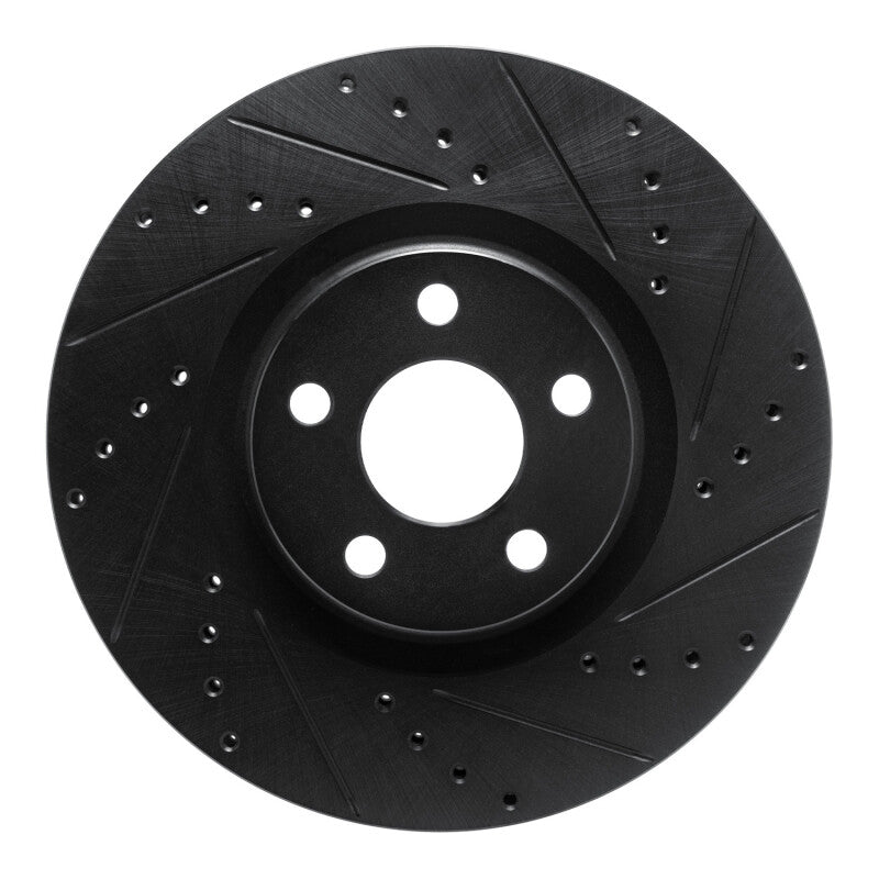R1 Concepts R1 15-20 Ford Edge Front Right Drilled & Slotted Black Brake Rotor