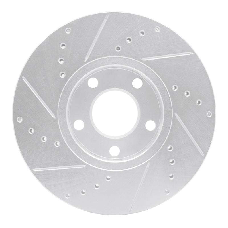 R1 Concepts R1 92-08 Audi A6 Quattro Front Right Drilled & Slotted Silver Brake Rotor