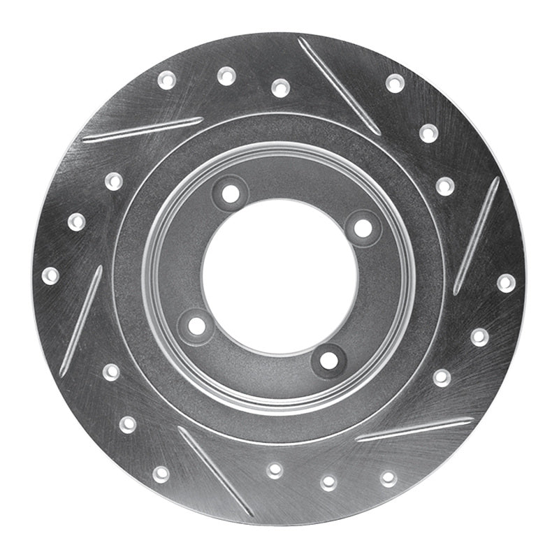 R1 Concepts R1 82-86 Nissan Pulsar NX Front Left Drilled & Slotted Silver Brake Rotor