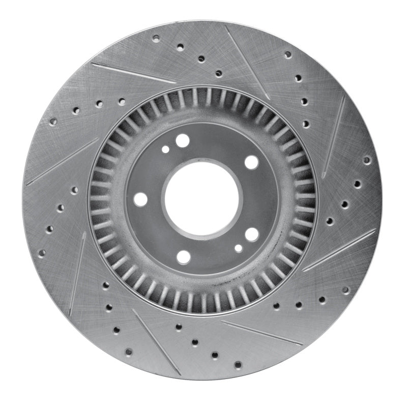 R1 Concepts R1 13-20 Hyundai SANTA FE Sport Front Left Drilled & Slotted Silver Brake Rotor