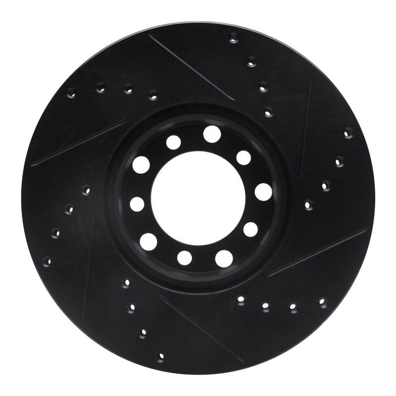 R1 Concepts R1 72-80 Mercedes-Benz 280SE Front Left Drilled & Slotted Black Brake Rotor