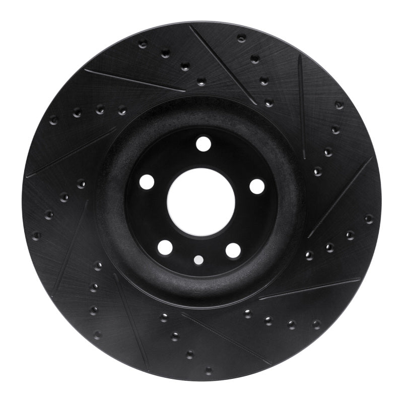 R1 Concepts R1 13-20 Ford Fusion Front Left Drilled & Slotted Black Brake Rotor