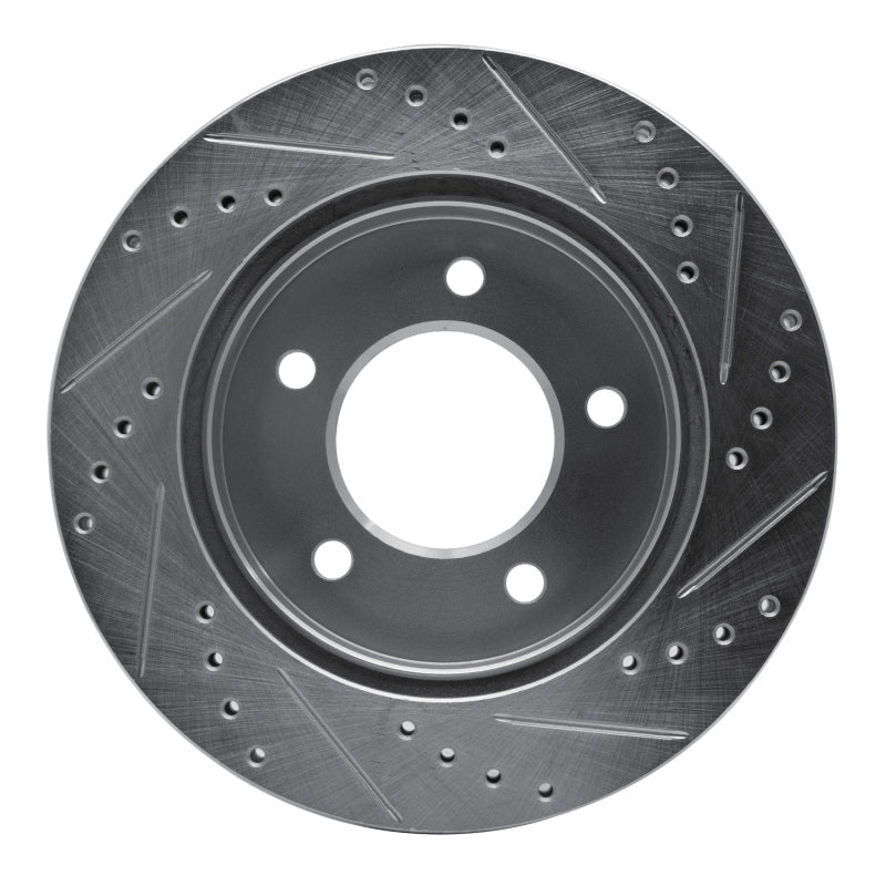 R1 Concepts R1 97-04 Ford F-150 4WD Front Left Drilled & Slotted Silver Brake Rotor