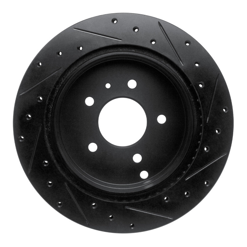 R1 Concepts R1 07-15 Chevrolet Equinox Rear Left Drilled & Slotted Black Brake Rotor