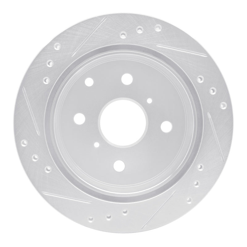 R1 Concepts R1 82-85 Toyota Celica Rear Right Drilled & Slotted Silver Brake Rotor