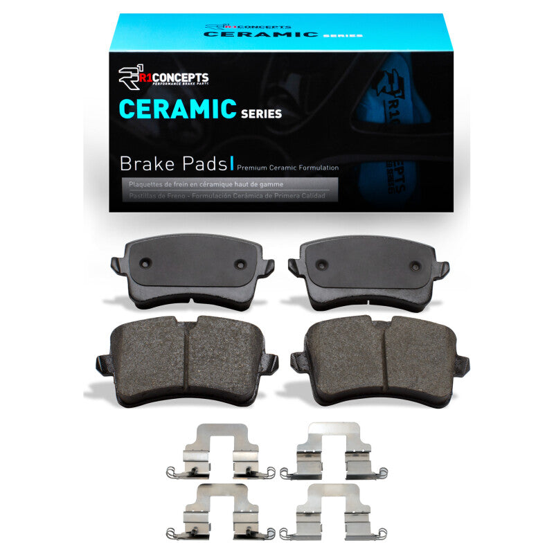 R1 Concepts R1 08-17 Audi A4 (Mexico) Rear Ceramic Brake Pads & Hardware Kit