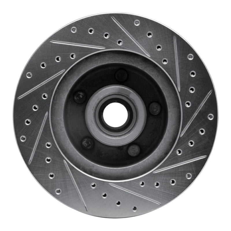 R1 Concepts R1 1974-1980 Ford Granada Front Left Drilled & Slotted Silver Brake Rotor
