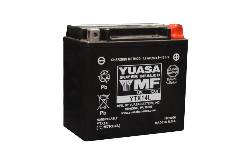 Yuasa Battery Yuasa YTX14L Maintenance Free AGM 12-Volt Battery