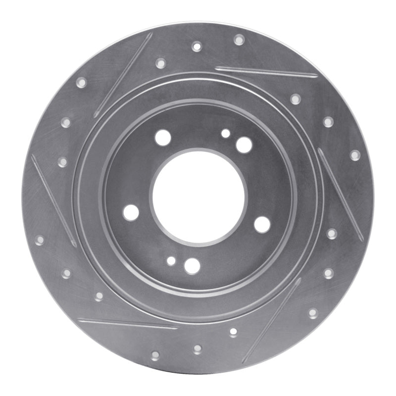 R1 Concepts R1 13-25 Hyundai Elantra GT Rear Right Drilled & Slotted Silver Brake Rotor