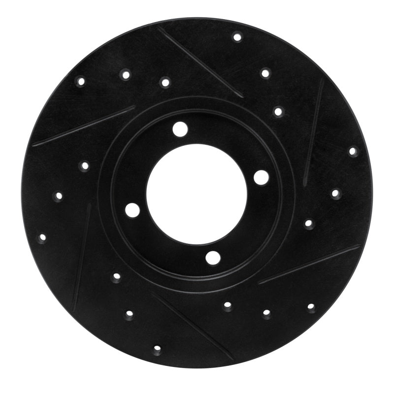 R1 Concepts R1 76-81 Toyota Celica Front Left Drilled & Slotted Black Brake Rotor