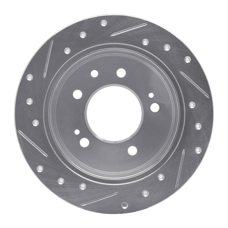 R1 Concepts R1 07-10 Hyundai Elantra Rear Right Drilled & Slotted Silver Brake Rotor