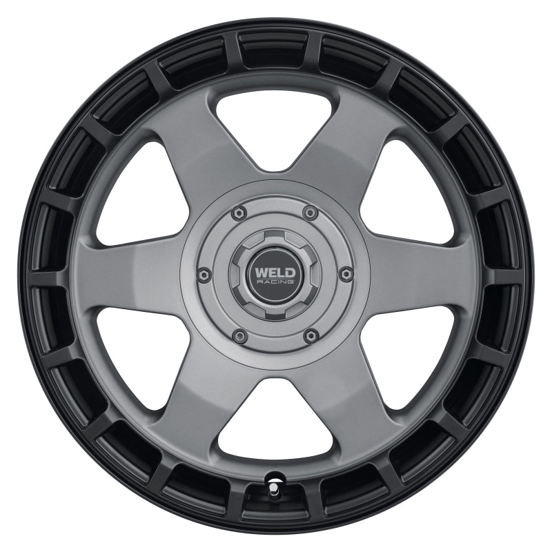 Weld Off-Road Ridge 20x9 - 8x180 BP - ET0 - 124.3mm CB - Satin Gunmetal Wheel (Black Ring)