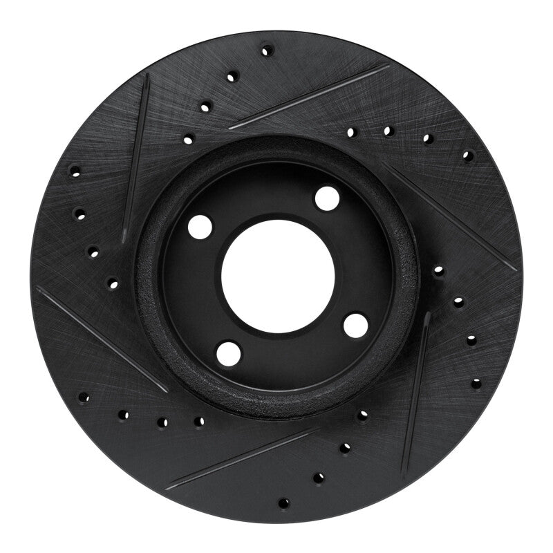 R1 Concepts R1 17-25 Nissan Versa Front Right Drilled & Slotted Black Brake Rotor