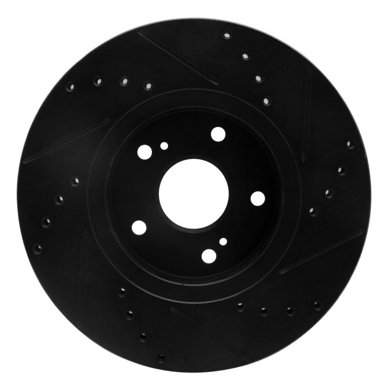 R1 Concepts R1 10-13 Suzuki Kizashi Front Left Drilled & Slotted Black Brake Rotor