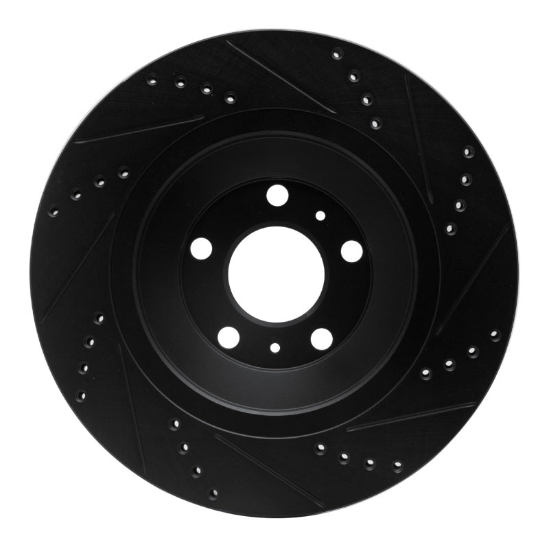 R1 Concepts R1 04-18 Audi S8 Rear Left Drilled & Slotted Black Brake Rotor