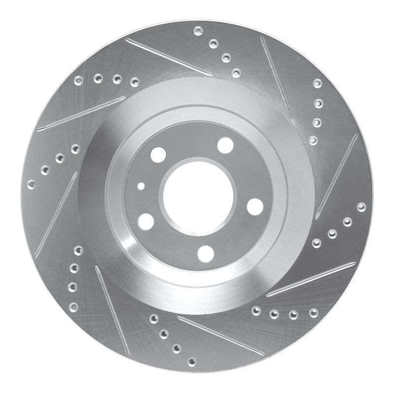 R1 Concepts R1 07-11 Audi S6 Rear Left Drilled & Slotted Silver Brake Rotor