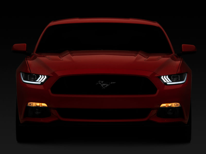 Raxiom 15-17 Ford Mustang GT350 GT500 LED Projector Headlights- Black Housing (Clear Lens)