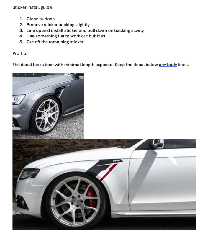 APR Sideburn Stickers - Silver APR/Black Stripe (Pair)