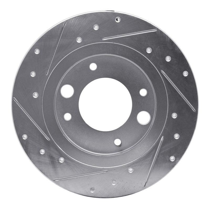 R1 Concepts R1 71-89 Peugeot 504 Rear Right Drilled & Slotted Silver Brake Rotor