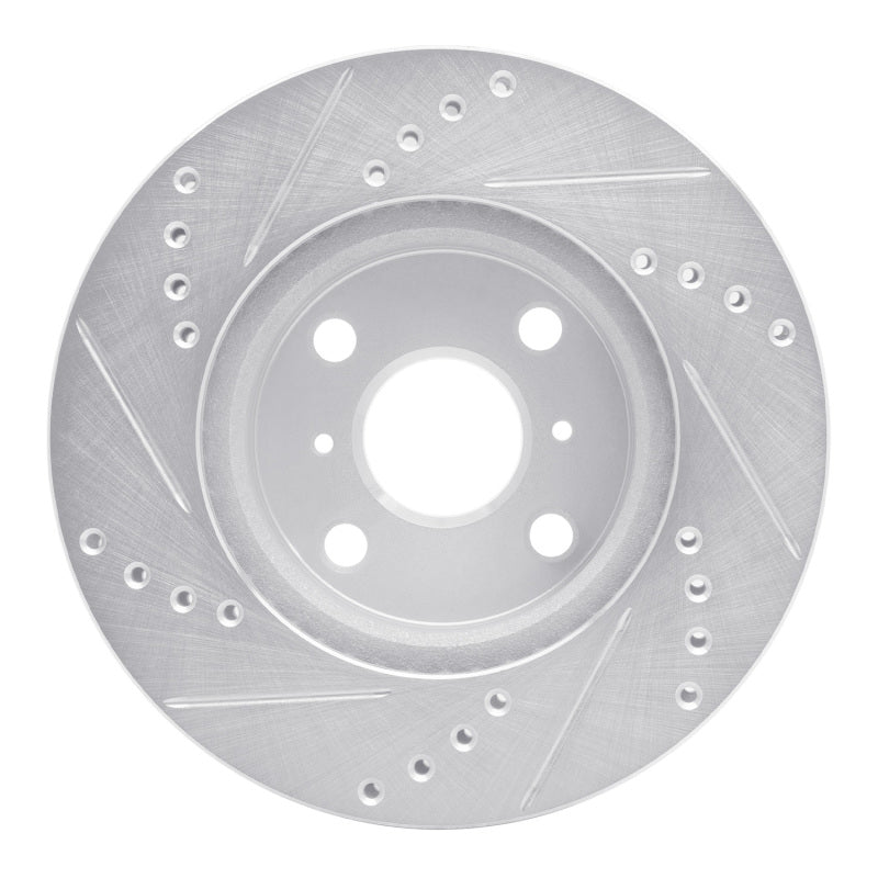 R1 Concepts R1 06-19 Scion IQ Front Right Drilled & Slotted Silver Brake Rotor
