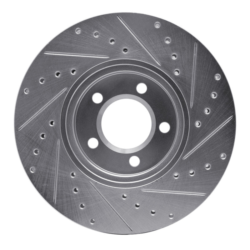 R1 Concepts R1 00-06 Ford Thunderbird Front Left Drilled & Slotted Silver Brake Rotor