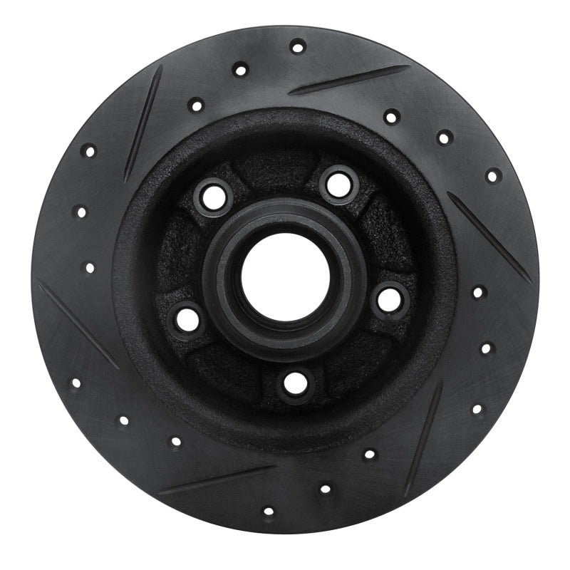 R1 Concepts R1 88-92 Ford Probe Rear Right Drilled & Slotted Black Brake Rotor