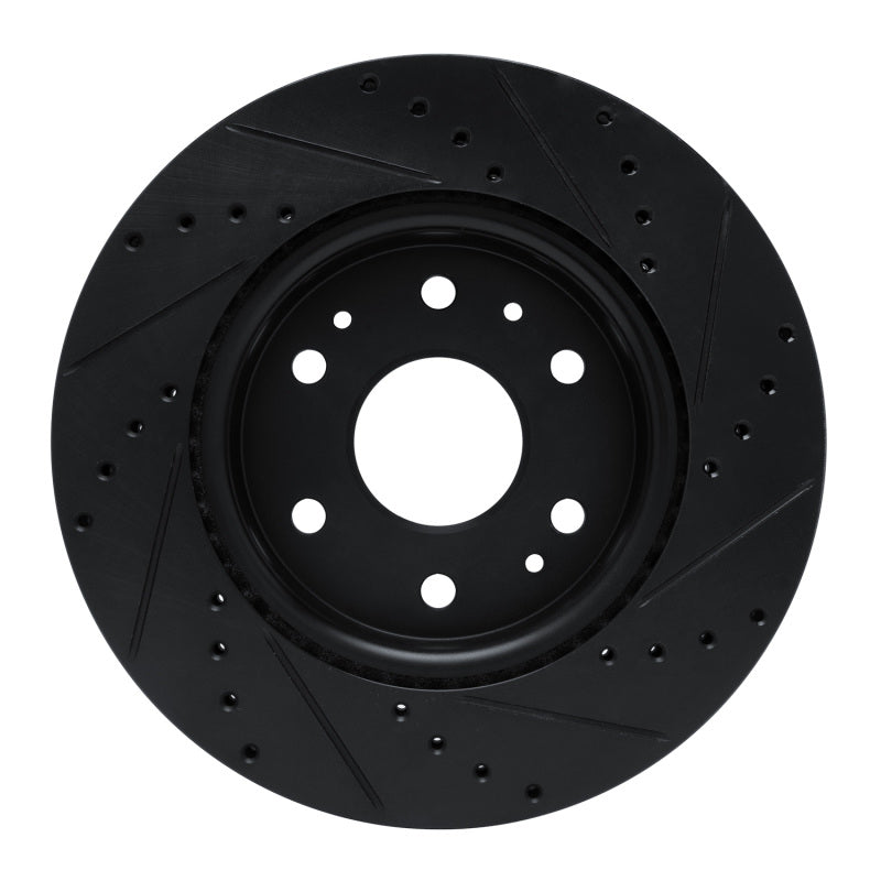 R1 Concepts R1 23-25 Chevrolet Colorado Front Left Drilled & Slotted Black Brake Rotor