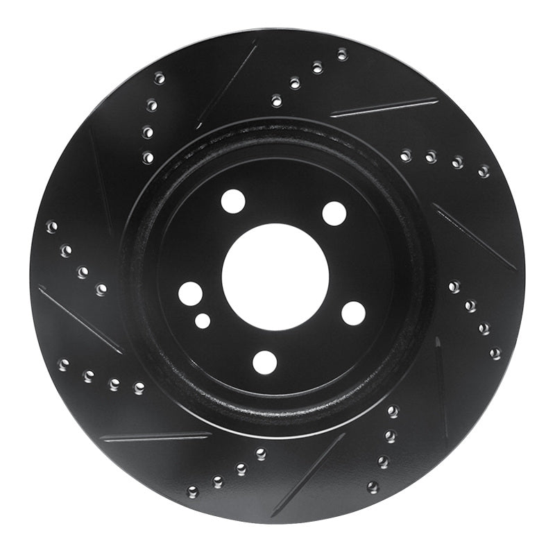 R1 Concepts R1 15-23 Mercedes-Benz C350E Rear Right Drilled & Slotted Black Brake Rotor