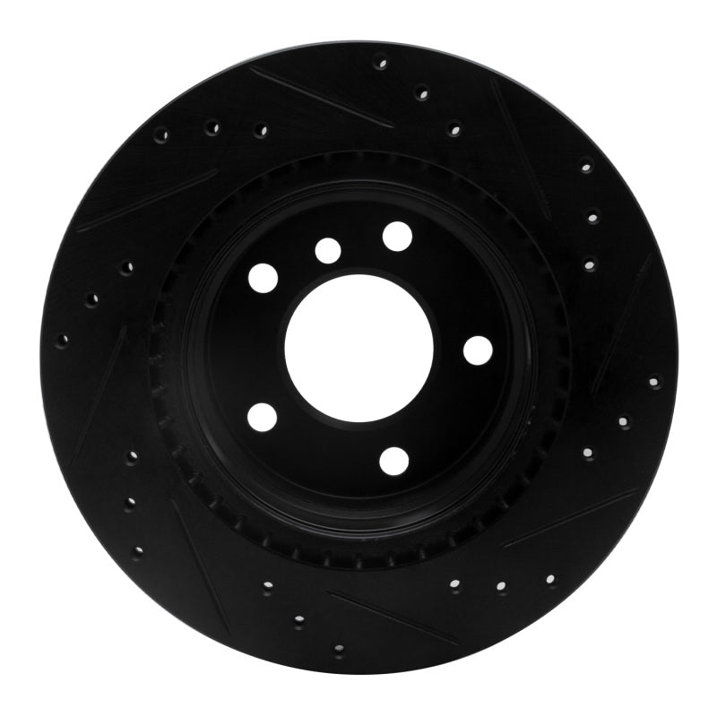 R1 Concepts R1 08-13 BMW 128I Rear Left Drilled & Slotted Black Brake Rotor