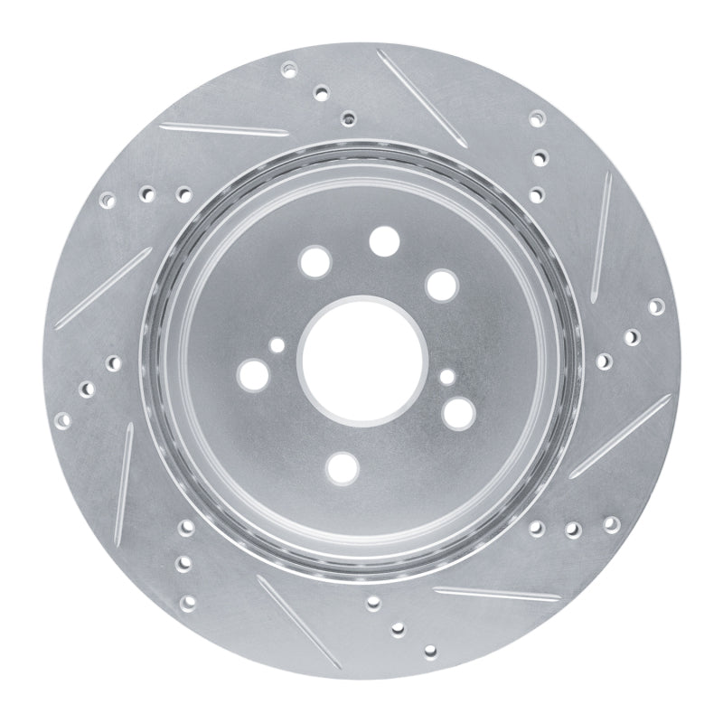 R1 Concepts R1 06-20 Lexus GS200T Rear Left Drilled & Slotted Silver Brake Rotor
