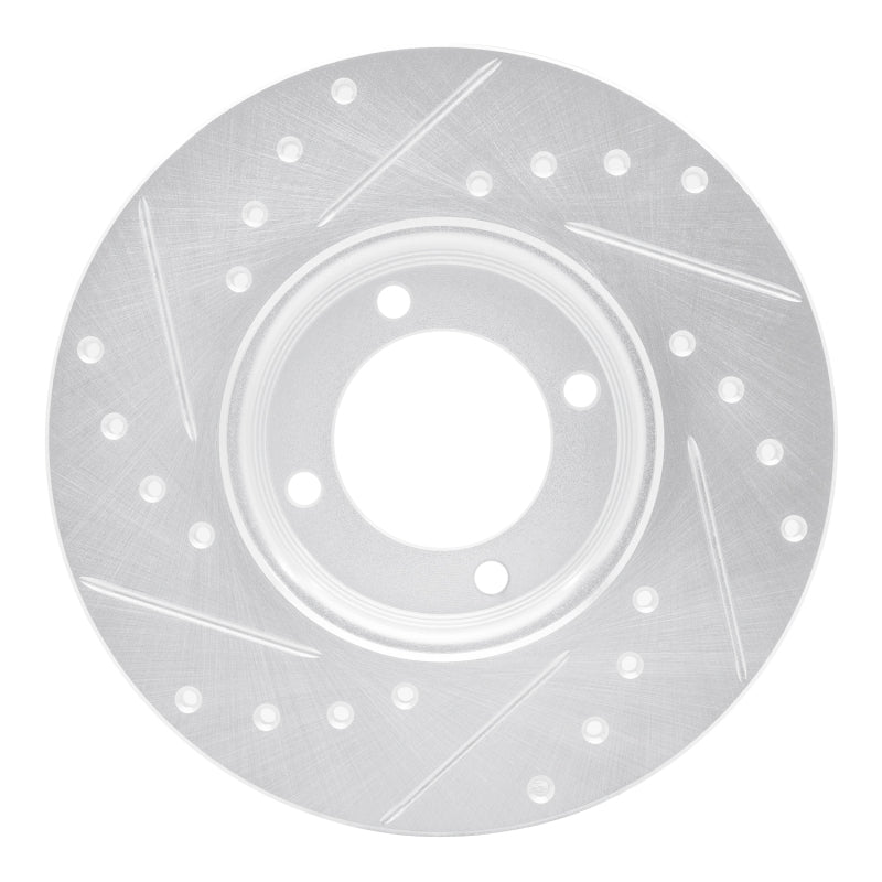 R1 Concepts R1 63-86 Ford Cortina Front Right Drilled & Slotted Silver Brake Rotor