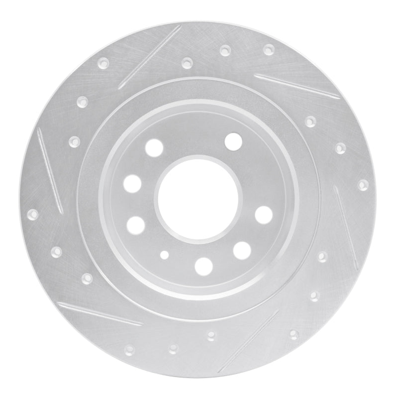 R1 Concepts R1 03-11 Cadillac BLS (Mexico) Rear Right Drilled & Slotted Silver Brake Rotor