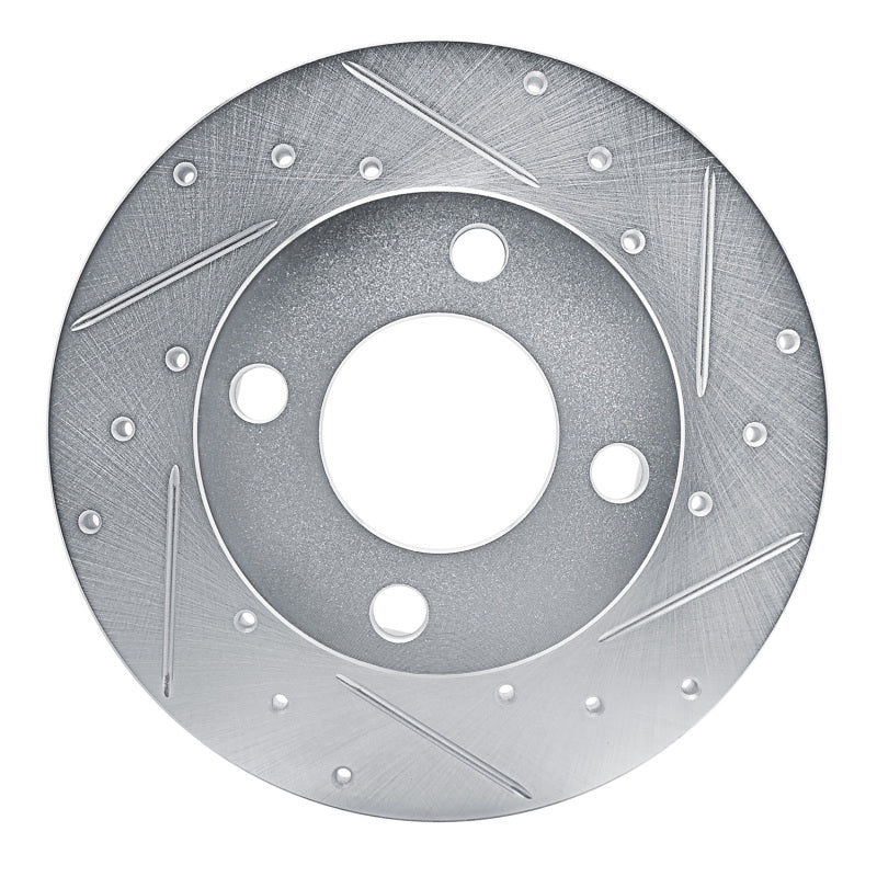 R1 Concepts R1 78-85 Audi 5000 Front Right Drilled & Slotted Silver Brake Rotor