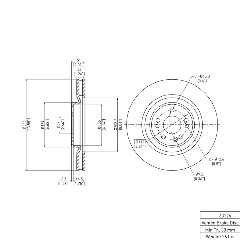 DFC 00-05 Mercedes-Benz ML500 (USA/Canada) Front GeoSPEC Coated Rotor