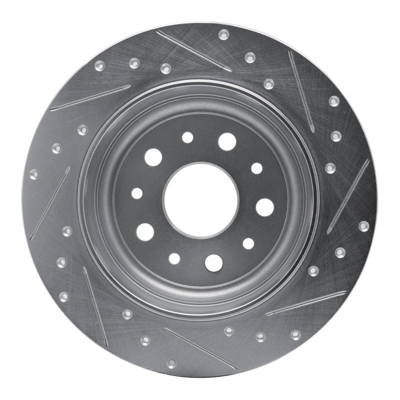 R1 Concepts R1 18-25 Jeep Wrangler Rear Left Drilled & Slotted Silver Brake Rotor