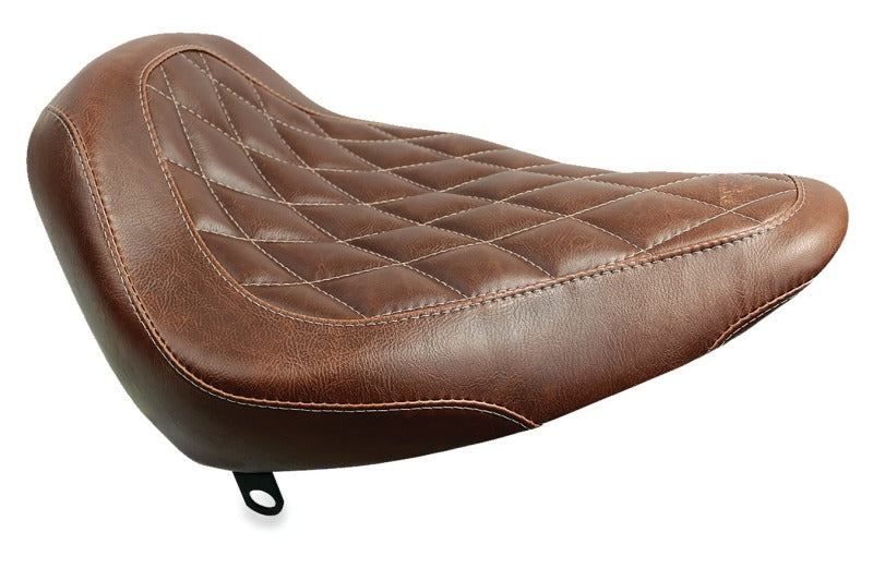 Mustang Motorcycle Mustang 84-06 Harley Standard Rear Tire Wide Tripper Solo Seat Diamond Stitch- Distressed Brown