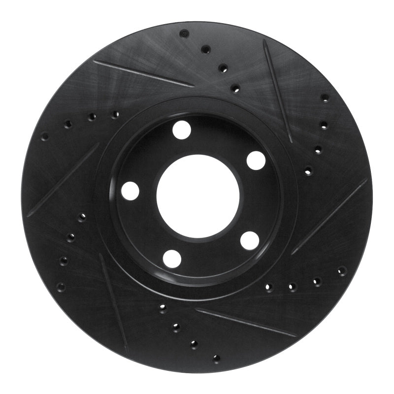 R1 Concepts R1 85-91 Audi 200 Quattro Front Left Drilled & Slotted Black Brake Rotor