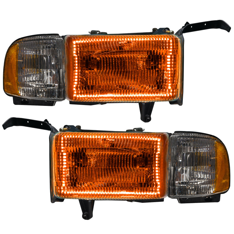 ORACLE Lighting Oracle 94-02 Dodge Ram Pre-Assembled Halo Headlights - ColorSHIFT w/ 2.0 Controller