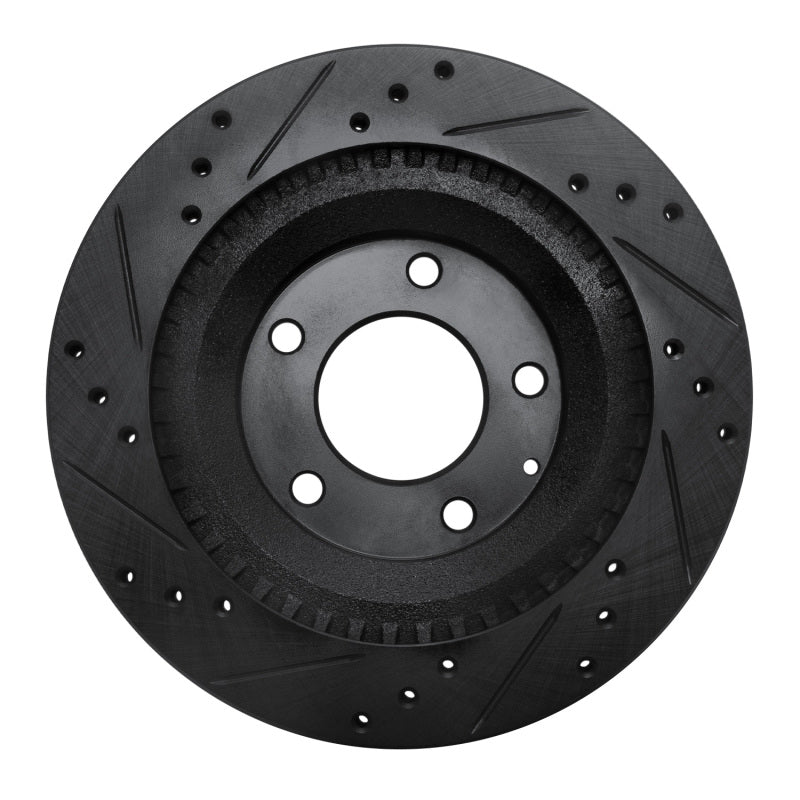 R1 Concepts R1 93-95 Mazda RX-7 Rear Right Drilled & Slotted Black Brake Rotor