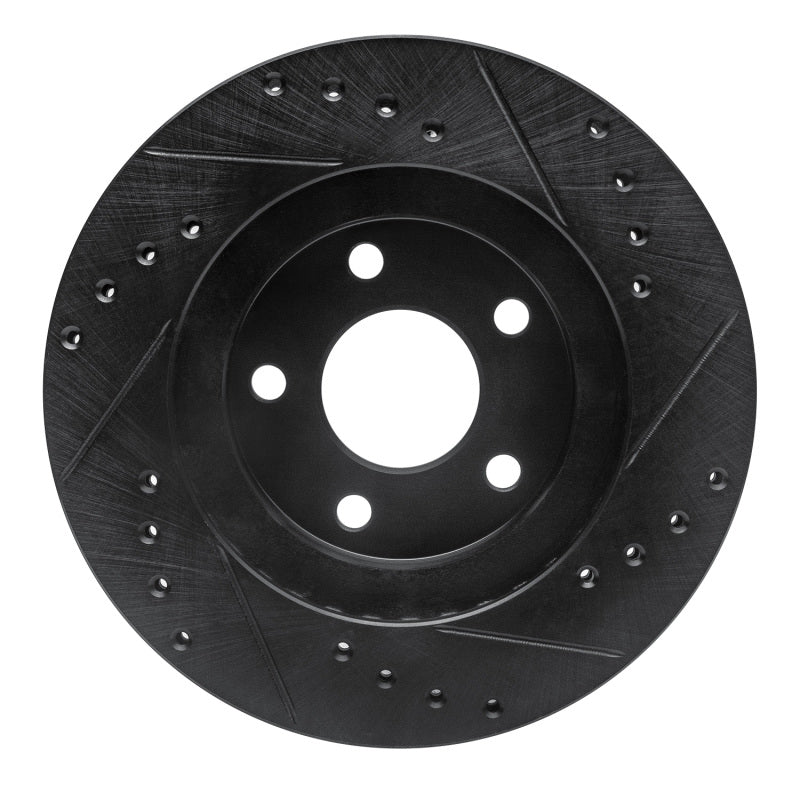 R1 Concepts R1 89-90 Ford Thunderbird Front Left Drilled & Slotted Black Brake Rotor
