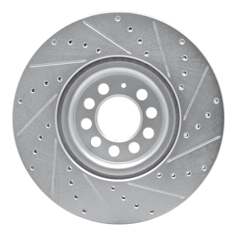 R1 Concepts R1 00-06 Audi TT Front Left Drilled & Slotted Silver Brake Rotor
