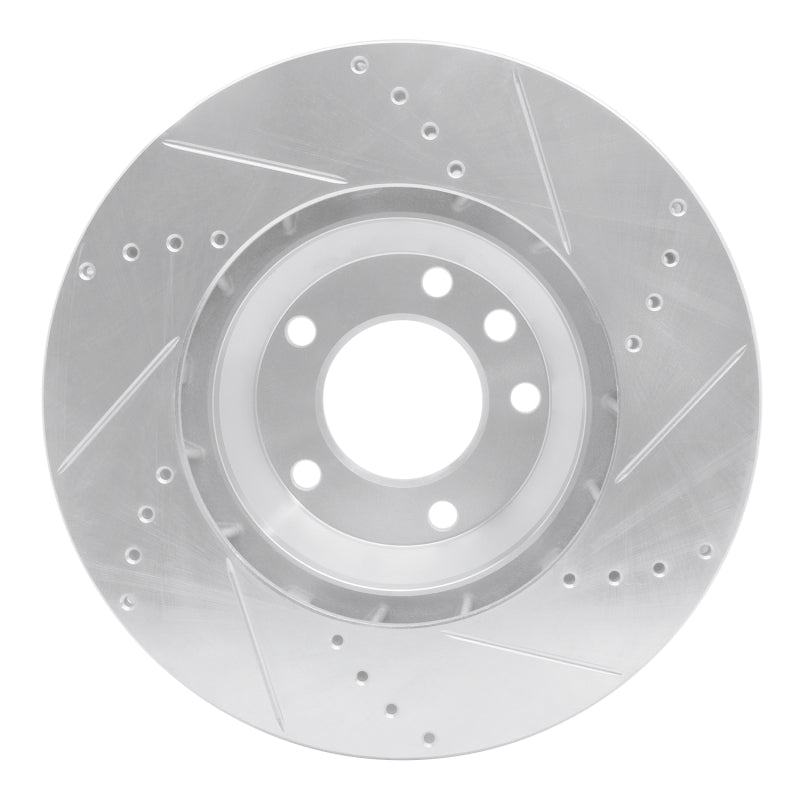 R1 Concepts R1 03-15 Audi Q7 Right Front Drilled & Slotted Silver Brake Rotor