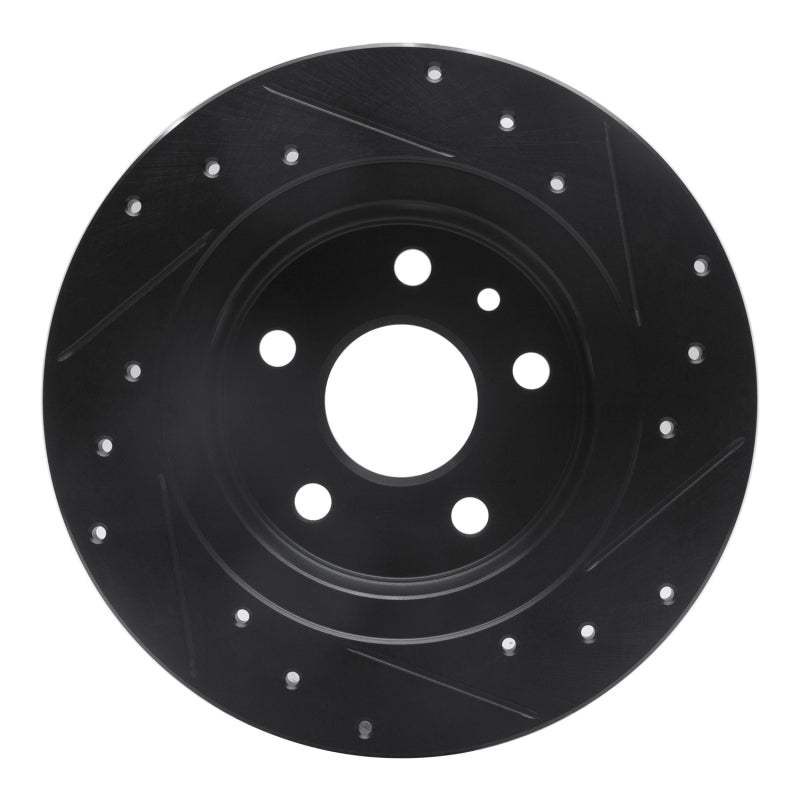 R1 Concepts R1 11-22 Buick Encore Rear Left Drilled & Slotted Black Brake Rotor