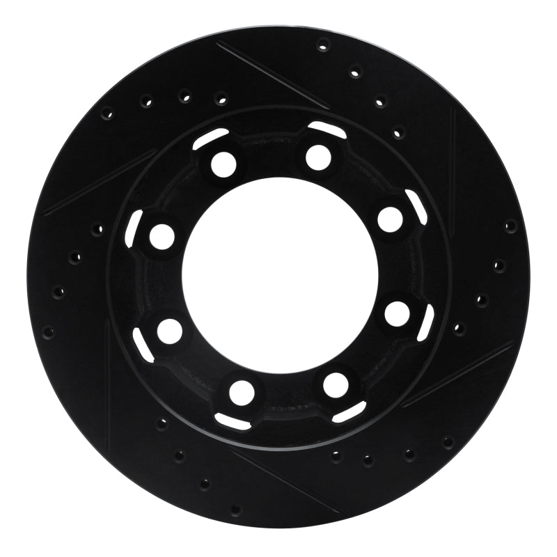 R1 Concepts R1 71-91 Chevrolet C30 Pickup Front Left Drilled & Slotted Black Brake Rotor