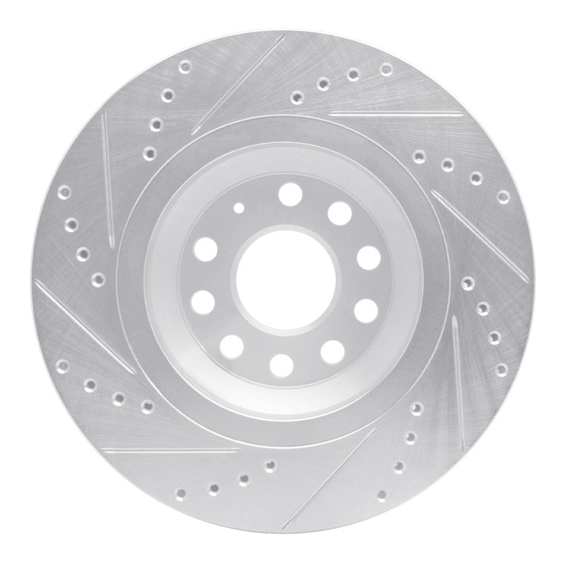 R1 Concepts R1 06-25 Audi Q3 Rear Right Drilled & Slotted Silver Brake Rotor