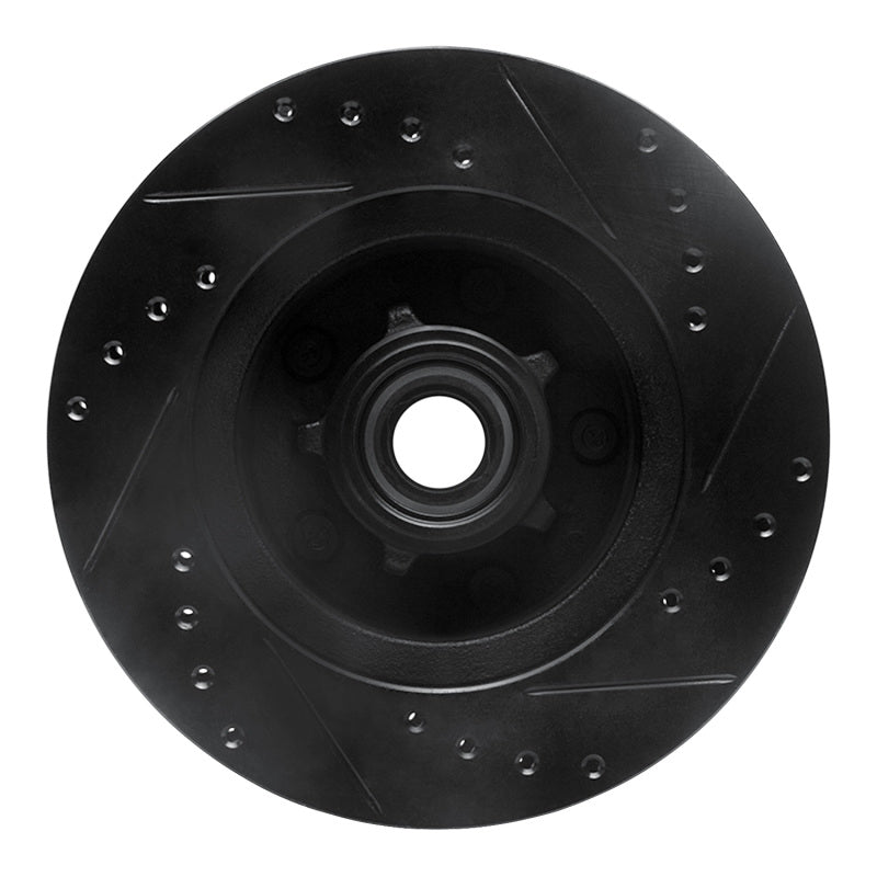 R1 Concepts R1 67-74 Buick Gran Sport Front Left Drilled & Slotted Black Brake Rotor