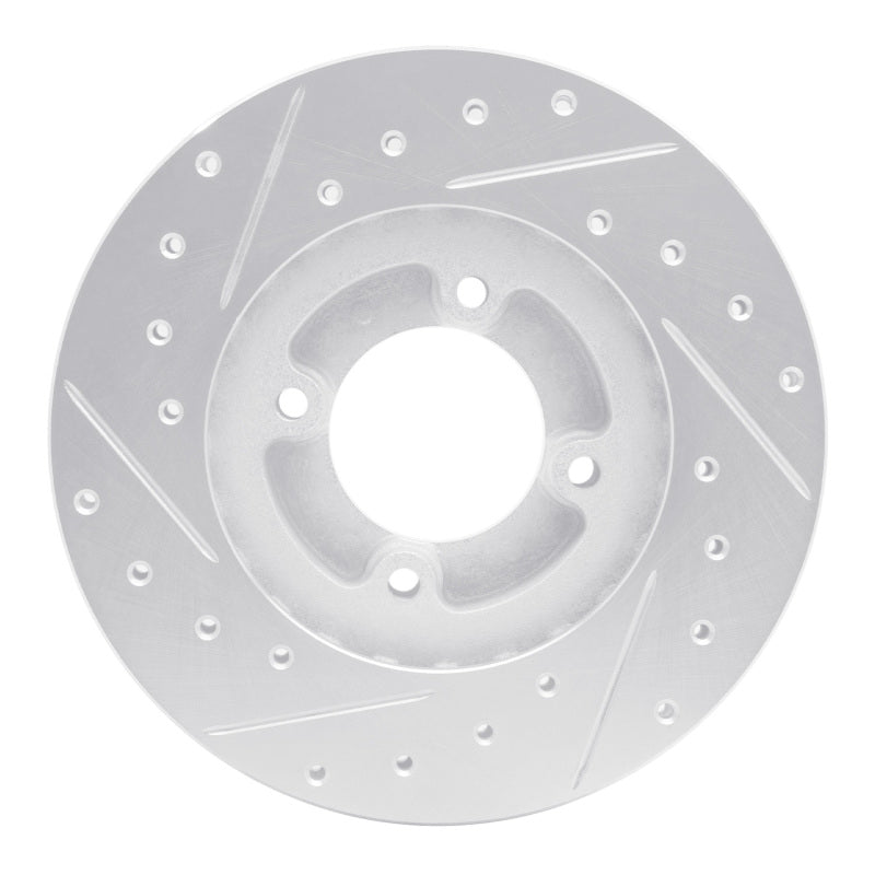 R1 Concepts R1 86-89 Toyota Van Wagon Front Right Drilled & Slotted Silver Brake Rotor