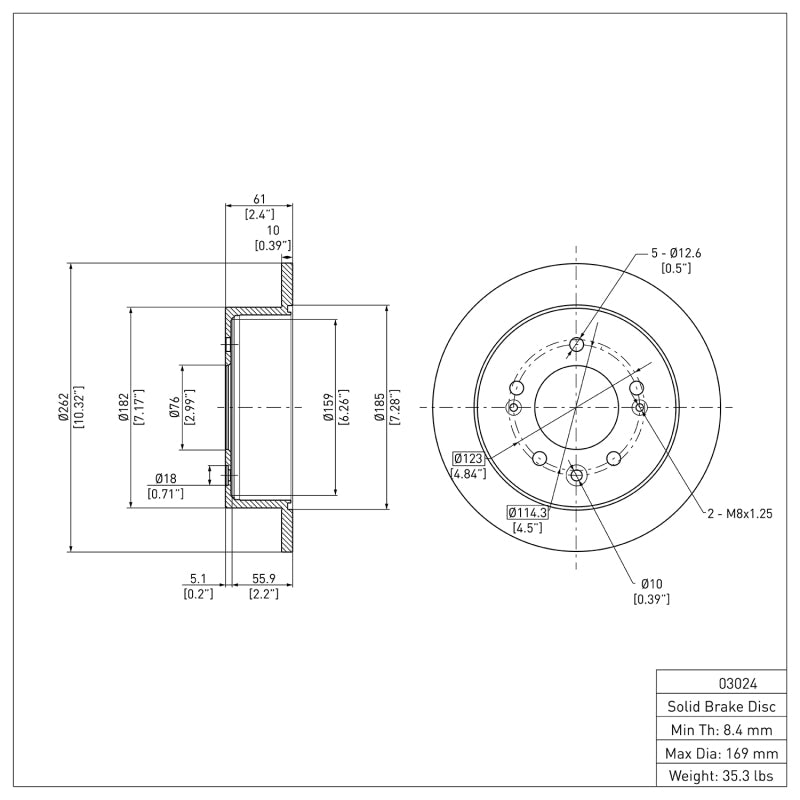 DFC 07-10 Hyundai Elantra Rear Brake Rotor